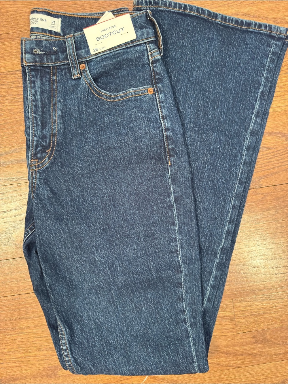 Abercrombie & Fitch Dark Blue High-Rise Bootcut Jeans